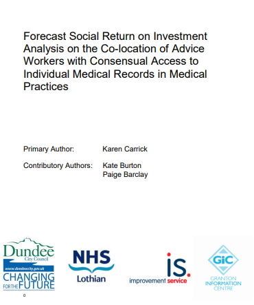 Forecast Social Return on Investment Analysis on the Co-location of Advice Workers