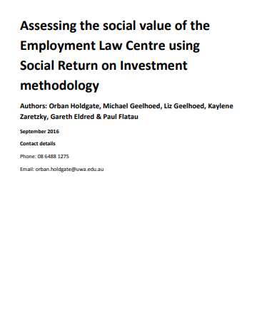 Assessing the social value of the Employment Law Centre