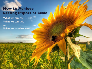 How to Achieve Lasting Impact at Scale
