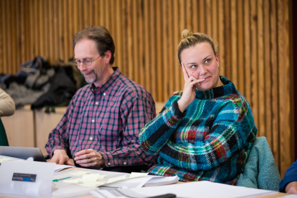 Two people sitting at a table