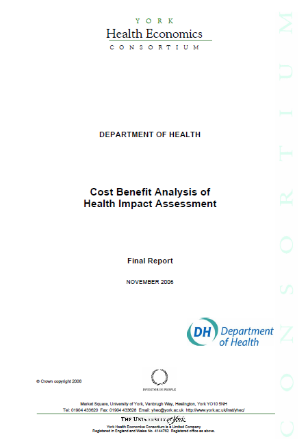 Cost Benefit Analysis of Health Impact Assessment
