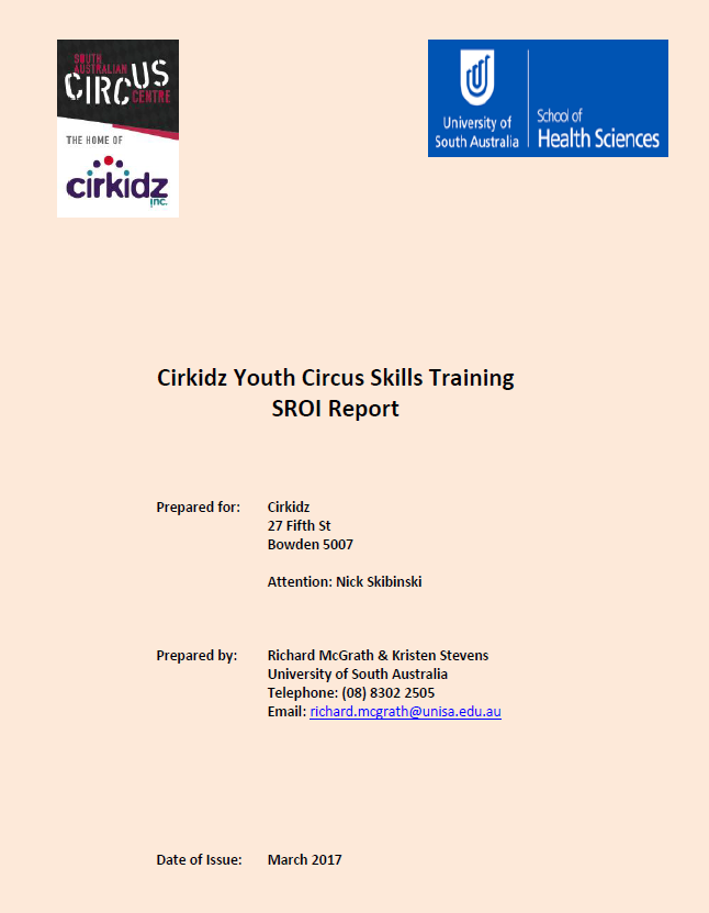 Cirkidz Youth Circus Skills Training Social Return on Investment Report