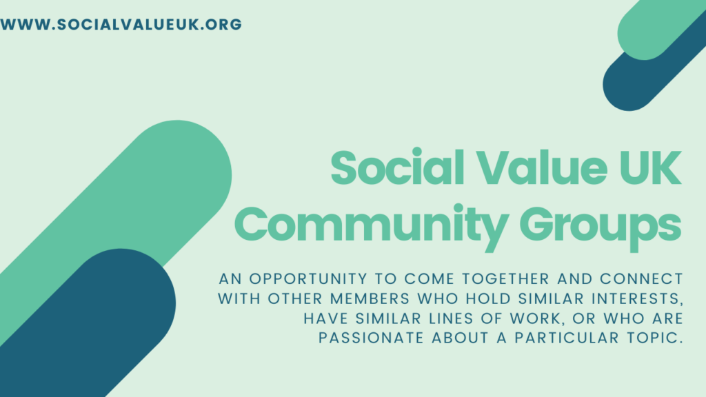 Announcing Social Value UK Community Groups