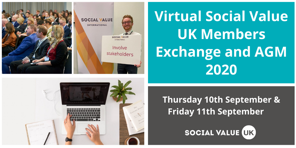 Tickets on sale now for Social Value UK Virtual Members Exchange and AGM