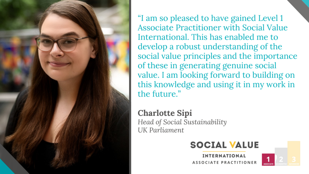 We are delighted to announce Charlotte Sipi as a Level 1 Associate Practitioner