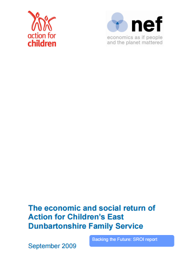 The economic and social return of Action for Children’s East Dunbartonshire Family Service