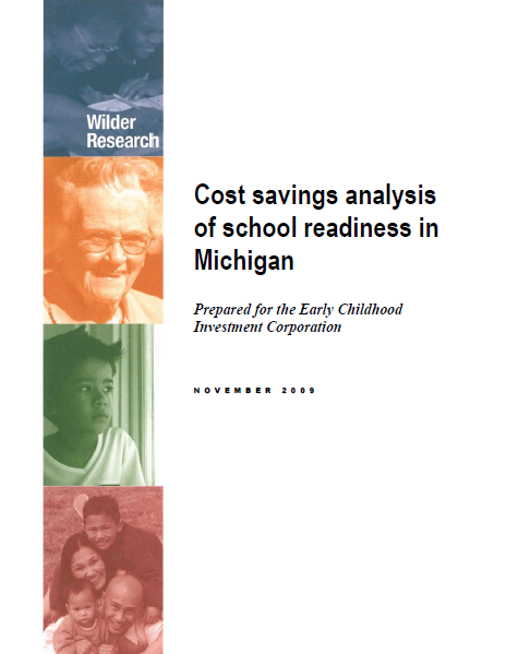 Cost savings analysis of school readiness in Michigan