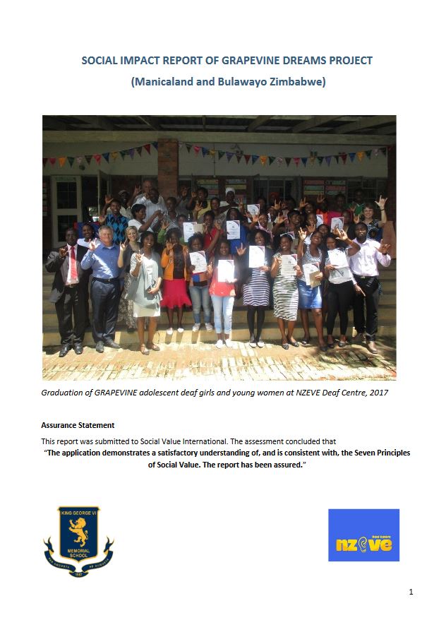 Social Impact Report of Grapevine Dreams Project (Manicaland and Bulawayo Zimbabwe)