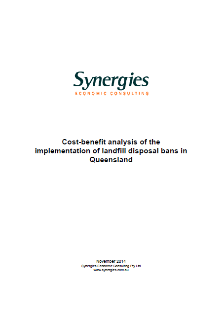 Cost-benefit analysis of the implementation og landfill disposal bans in Queensland