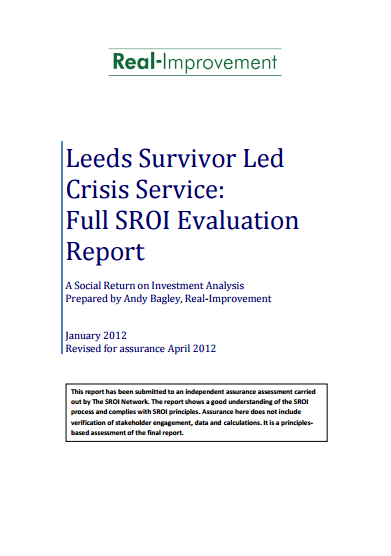 Leeds Survivor Led Crisis Service SROI Evaluation
