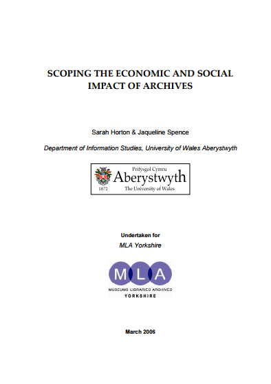 Scoping the Economic and Social Impact of Archives