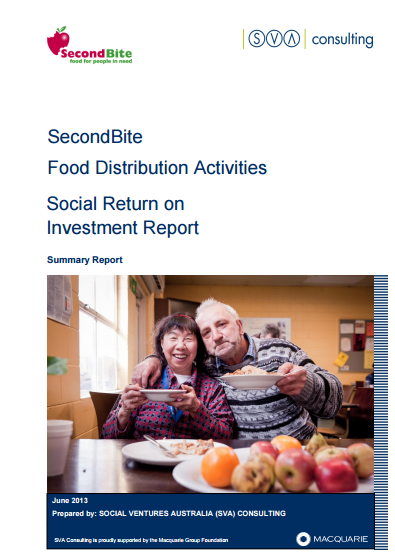 SecondBite Food Distribution Activities: Social Return on Investment Report