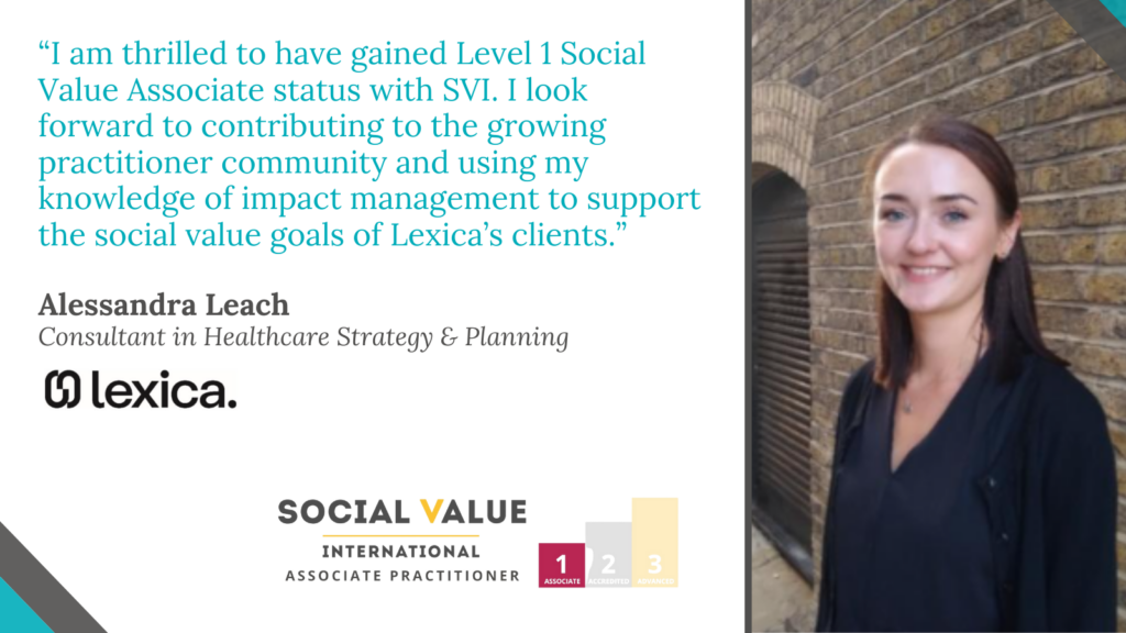 Alessandra Leach – Now a Level 1 Social Value Associate