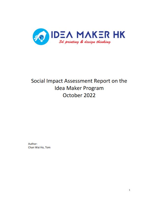 Social Impact Assessment Report on the Idea Maker Program