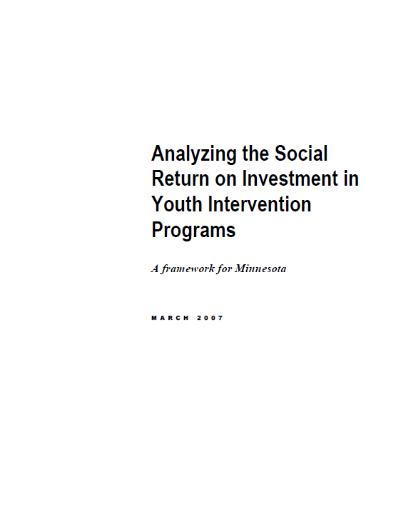 Analyzing the Social Return on Investment in Youth Intervention Programs