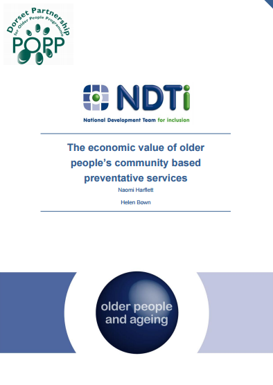The economic value of older people’s community based preventative services