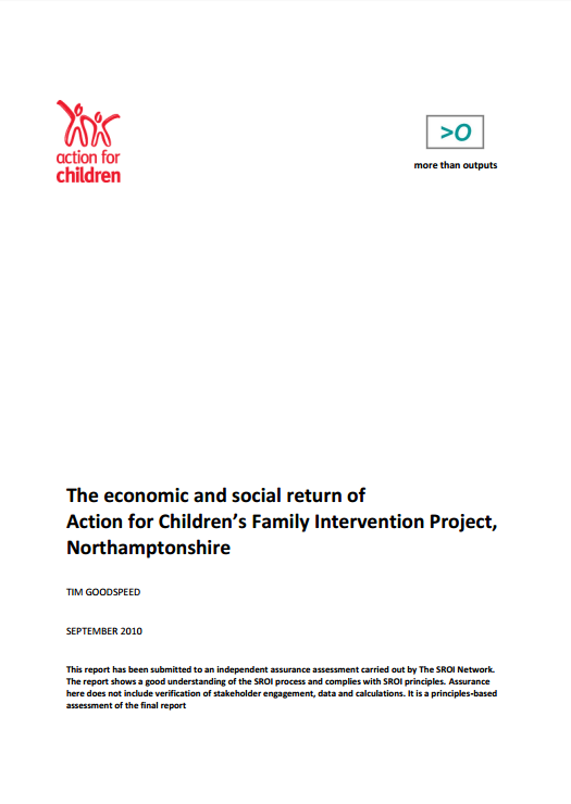 The economic and social return of Action for Children’s Family Intervention Project, Northamptonshire