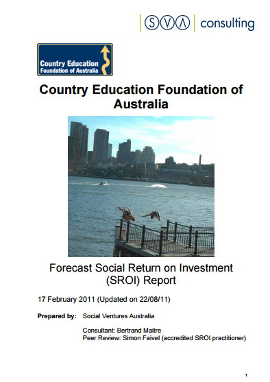 Country Education Foundation of Australia SROI Forecast