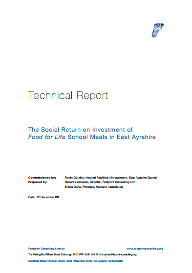 The Social Return on Investment of Food for Life School Meals in East Ayrshire