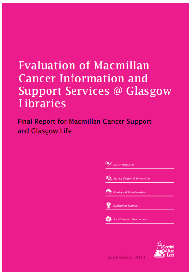 Evaluation of Macmillan Cancer Information and Support Services @ Glasgow Libraries