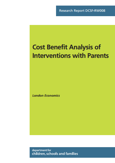Cost Benefit Analysis of Interventions with Parents