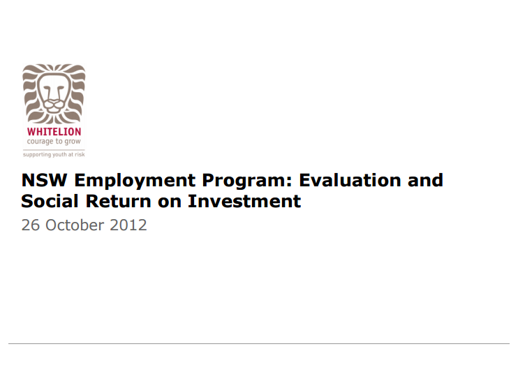 NSW Employment Program: Evaluation and Social Return on Investment