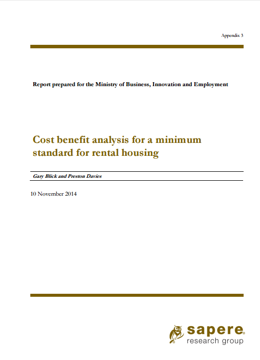 Cost benefit analysis for a minimum standard for rental housing