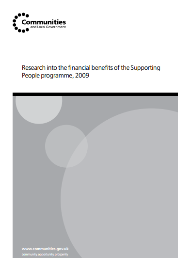 Communities and Local Government Supporting People Programme 2009