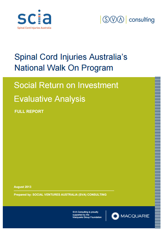 Spinal Cord Injuries Australia’s National Walk On Program: SROI Evaluative Analysis