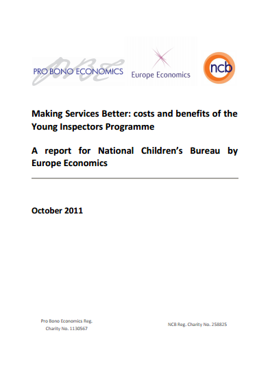 Making services better: costs and benefits of the young inspectors programme