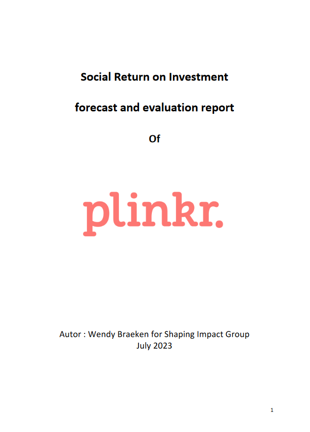 Social Return on Investment forecast report of Plinkr